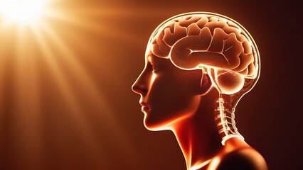 Wall Mural - human brain health and diagnostic, x-ray. medical neurology background