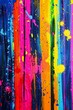 brightly colored paint splattered wall room white paper background deep spectrum color bright vibrating black drops rainbows