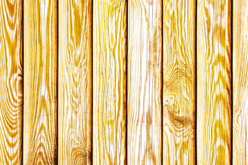 Wall Mural - Wooden plank background. Yellow color wood. Vibrant sunny color board. Wood structure. Vintage pattern design. Parallel lines retro template. Peeling paint wood. Vertical plank backdrop.