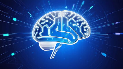Wall Mural - Digital brain, AI technology, mind science concept