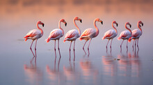 A Symphony Of Flamingos Harmony In The Wetlands,
Flamingo Birds In Masirah Island Wetlands In Sultanate Of Oman

