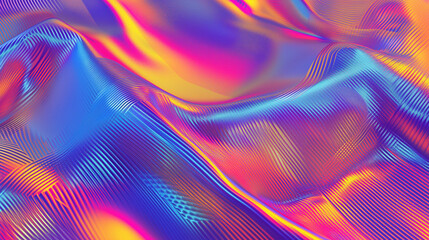 Holographic surface pattern. Colorful shiny texture background. Luxury risch style wallpaper. Digital artistic artwork raster bitmap illustration. Graphic design art.