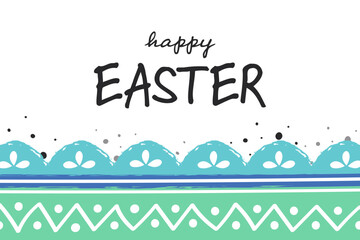 Wall Mural - Hand painted Easter egg pattern. Design of a greeting card with decorations. Vector illustration