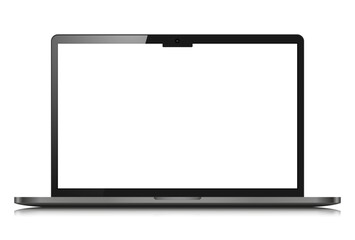 Wall Mural - a modern laptop with a blank screen isolated on a white background. realistic laptop layout with ref