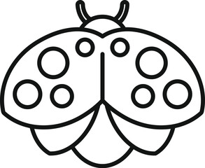 Wall Mural - Above ladybug icon outline vector. Natural insect. Flower garden creature