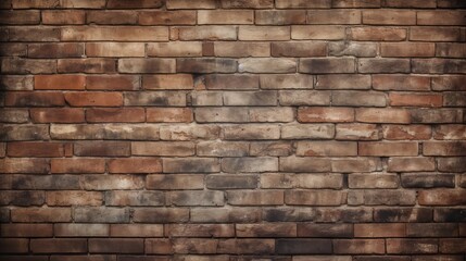 Wall Mural - Rustic Charm: Detailed Brown and Black Brick Wall Offers Classic Textured Background