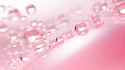  Vibrant Pink Beauty Serum with Bubbles - Transparent Skincare Gel Background