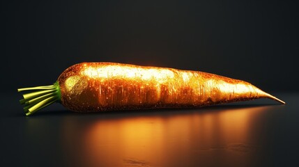 Poster - Gold plated carrot with realistic details, suitable for advertising in luxury markets or creative display pieces, representing affluence and extravagance.