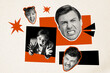 © deagreez - Photo collage picture banner angry businesspeople employees have argument disagreement shouting quarrel scream angry aggressive behavior