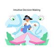 © inspiring.team - Intuitive decision making concept. Flat vector illustration