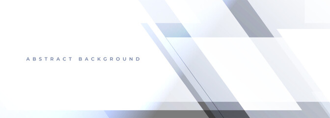 Poster - White modern vector banner with geometric shapes. Horizontal wide abstract background for corporate business presentation, cover, poster, annual report, brochure, flyer, card and certificate.