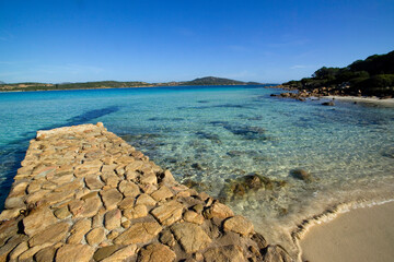 beach with sky and sea,Cala Brandinchi. S. Teodoro, Olbia-Nuoro. Sardegna. Italia.