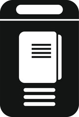 Sticker - Online book icon simple vector. Author literature. Computer digital audio