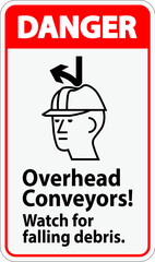 Sticker - Danger Sign, Overhead Conveyors Watch For Falling Debris