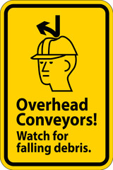 Wall Mural - Warning Sign, Overhead Conveyors Watch For Falling Debris