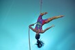 Rope acrobat on acrobatics performance