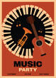 Jazz music festival poster template design background with music instrument