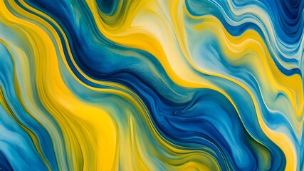 Wall Mural - blurred watercolor artistic abstract background, patterns and shapes, blue, yellow, abstract background, wallpaper, blur, water color