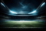 Fototapeta Sport - Vibrant photo showcasing a soccer goal in a stadium. AI generative