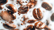 元気に空中に飛び散るコーヒー豆