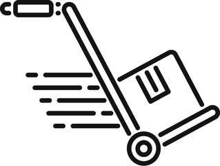 Poster - Fast cart delivery icon outline vector. Cargo courier. Service shop dispatch