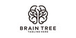 logo design combination of brain with tree, logo design template symbol idea.