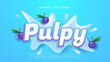 Blue white and purple violet pulpy 3d editable text effect - font style