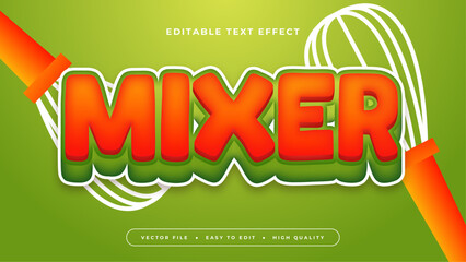 Red green and white mixer 3d editable text effect - font style