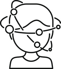 Sticker - Orbital headache icon outline vector. Drunk patient. Human problem sick