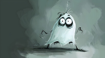 Wall Mural - funny ghost character