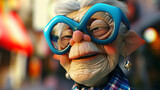 Fototapeta  - funny 3D senior woman character