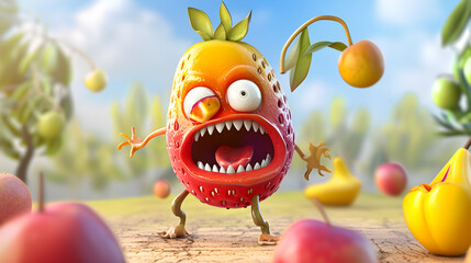 funny 3D fruit character