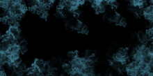Blue Black Smoke Vector Cloud Fog Effect Texture Background. Cloudy Structure Background With Space For Text. Texture Background For Graphic And Web Design.Smoke Overlays Black  Background. 