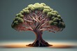 Brain in the shape of a tree. Generative AI 