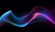 Abstract fluid 3d render holographic iridescent neon curved wave in motion dark background. Generative AI 