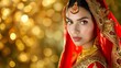 Elegant Indian Bride in Red Lehenga
Luxurious, bridal, traditional style. Wedding, beauty, culture concept. Ideal for wedding invitation, bridal magazine, poster with copy space for text