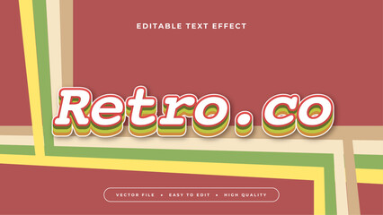 Wall Mural - Colorful retro 3d editable text effect - font style