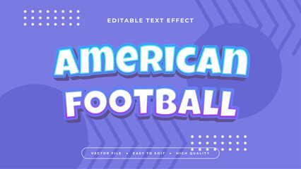 Wall Mural - Blue white and purple violet american football 3d editable text effect - font style