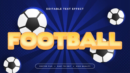 Wall Mural - Blue white and yellow football 3d editable text effect - font style