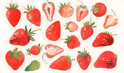 seamless pattern with strawberries, Generative AI