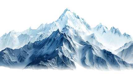  beautiful mountain range, isolated on white background