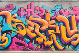 Fototapeta  - Abstract colorful street graffiti wall