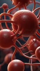 Wall Mural - red blood cells, 3d visualization medical and study