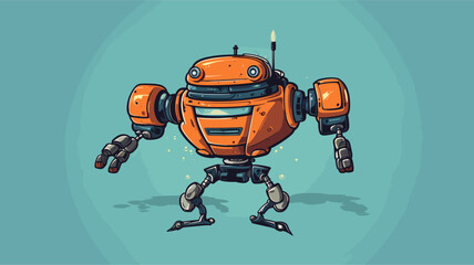 Wall Mural - abstract floating robot with anti-gravity propulsion. simple vector art