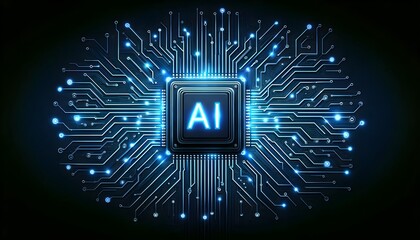 ai, central processing unit, artificial intelligence, ai chip, blue and black ai motherboard