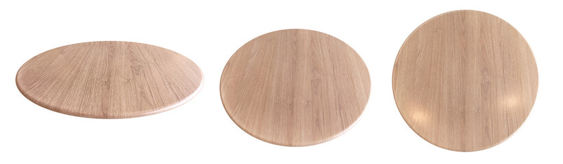 Wall Mural - Round wooden table set PNG transparent