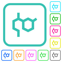 Sticker - Chemistry molecule formula vivid colored flat icons