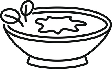 Sticker - Cream soup bowl icon outline vector. Food dish dinner. Gourmet cuisine culinary