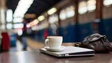 A Cup Of Coffee Accompanies You While Waiting For The Train, Animation Video 