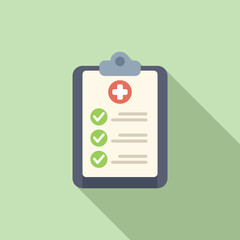 Canvas Print - Best examination patient icon flat vector. Board clinic. Estimation survey procedure